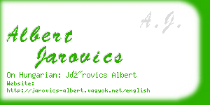 albert jarovics business card